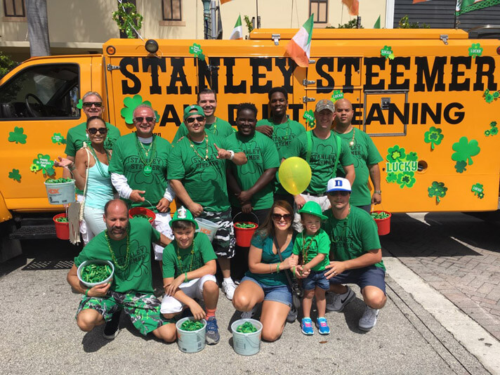 Delray Beach Fl Cleaning Services Stanley Steemer Delray Beach Florida Crew At The Saint Paddys Day Parade Standing In Front Of An