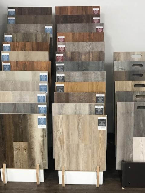 LVT flooring samples at Grand Rapids Stanley Steemer showroom LVT flooring samples at Grand Rapids Stanley Steemer showroom